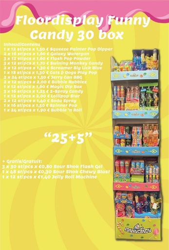 [90098562] COLLI FLOORDISPLAY FUNNY CANDY 30 BOX "25+5" (FOLD 7 '25)