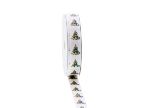 [LIN7595015WI] #VERP - LINT SANTA BALA KERSTBOOM WIT 15MM