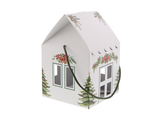 [KAR75389WI] #VERP - HUIS CHRISTMAS CHARM MET KOORD 37,5CM 10ST