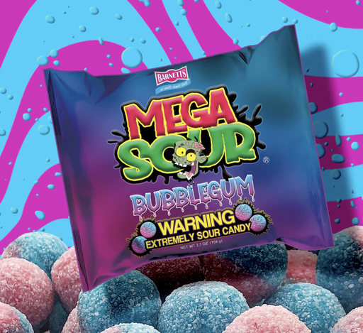 [BAR/001] BARNETTS MEGA SOUR CANDY BUBBLEGUM 12 X 104 GR