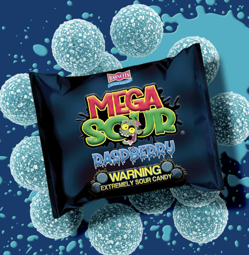 [BAR/008] BARNETTS MEGA SOUR CANDY RASPBERRY 12 X 104 GR